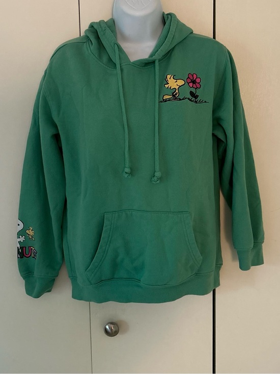 Peanuts Tops - Peanuts cotton blend Snoopy Woodstock hooded sweatshirt front pocket S